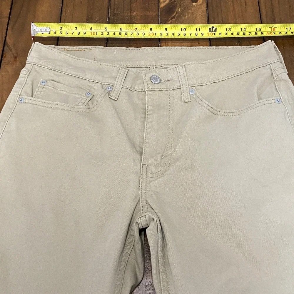 Levis 514 Straight Fit Khaki Pants Mens 32x32 Tan Cotton Stretch Trousers